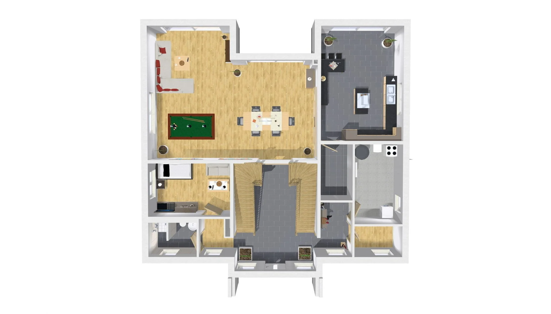 Stadtvilla Einfamilienhaus 250 EG 3D scaled 1