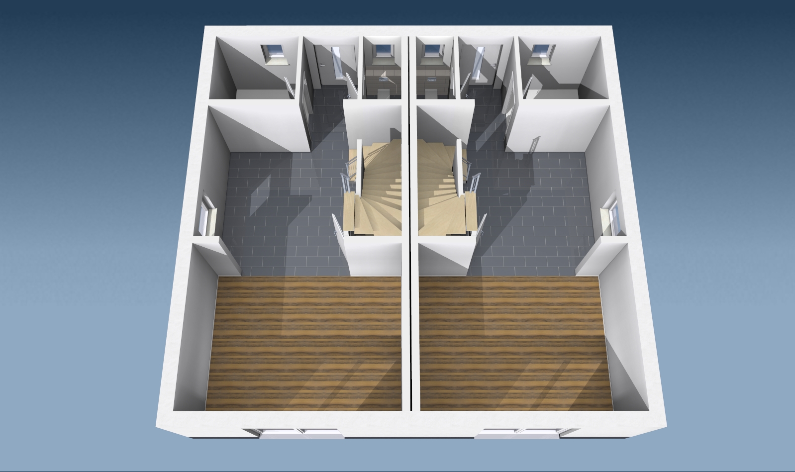 3D Ansicht des Hauses - Erdgeschoss