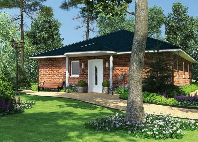 Das Bild zeigt ein altersgerechtes Haus im Bungalow-Stil. Wenn Sie auch ein altersgerechtes Haus bauen möchten, unterstützt Sie Generalunternehmer Wilms AG in Berlin und Brandenburg.