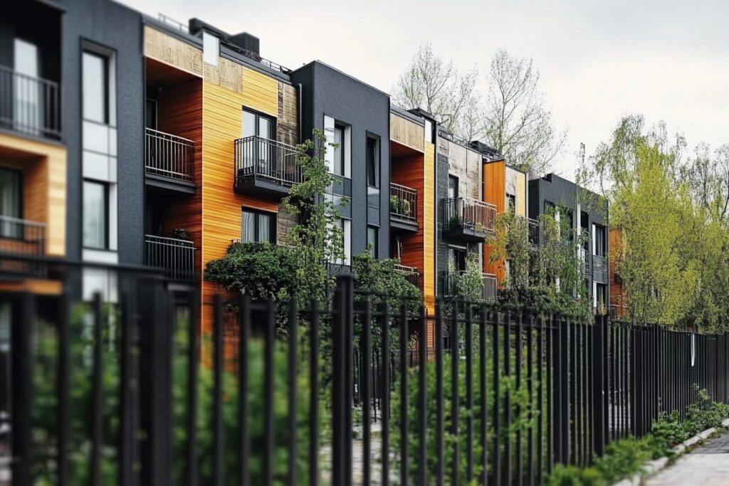 Das Bild zeigt ein modernes Stadthaus als Reihenhaus, individuell geplant und gebaut von Generalunternehmer Wilms AG in Berlin-Brandenburg.